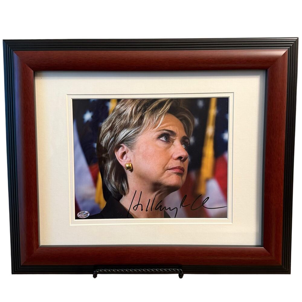 Hillary Clinton Autograph First Lady USA Framed Photo 17x14 COA Greg Tucker